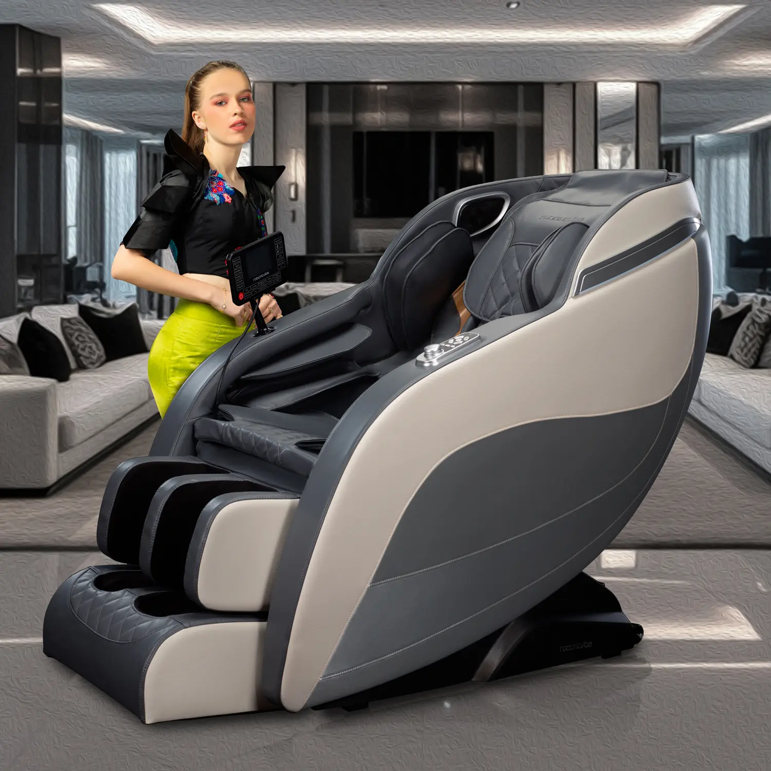 RoboticVibe Massage Chair - RV2020 White - Image 3